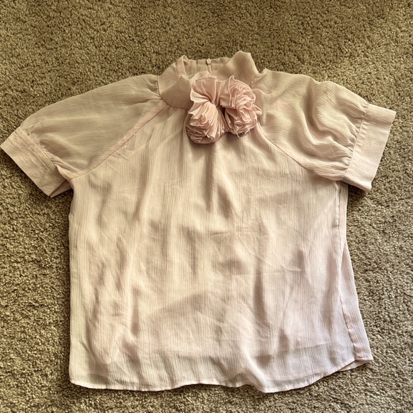 Tops - Pink Top with Floral Detail